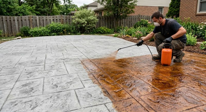 Concrete Patio Staining in Corpus Christi, TX