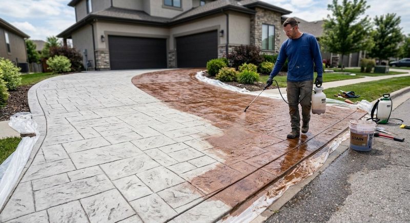 Concrete Driveway Refinishing in Fort Worth, TX