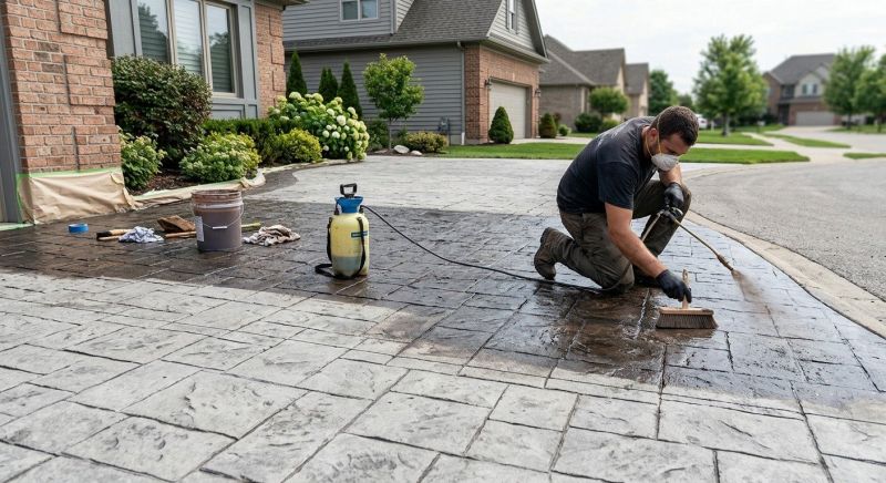 Driveway Concrete Staining in Corpus Christi, TX